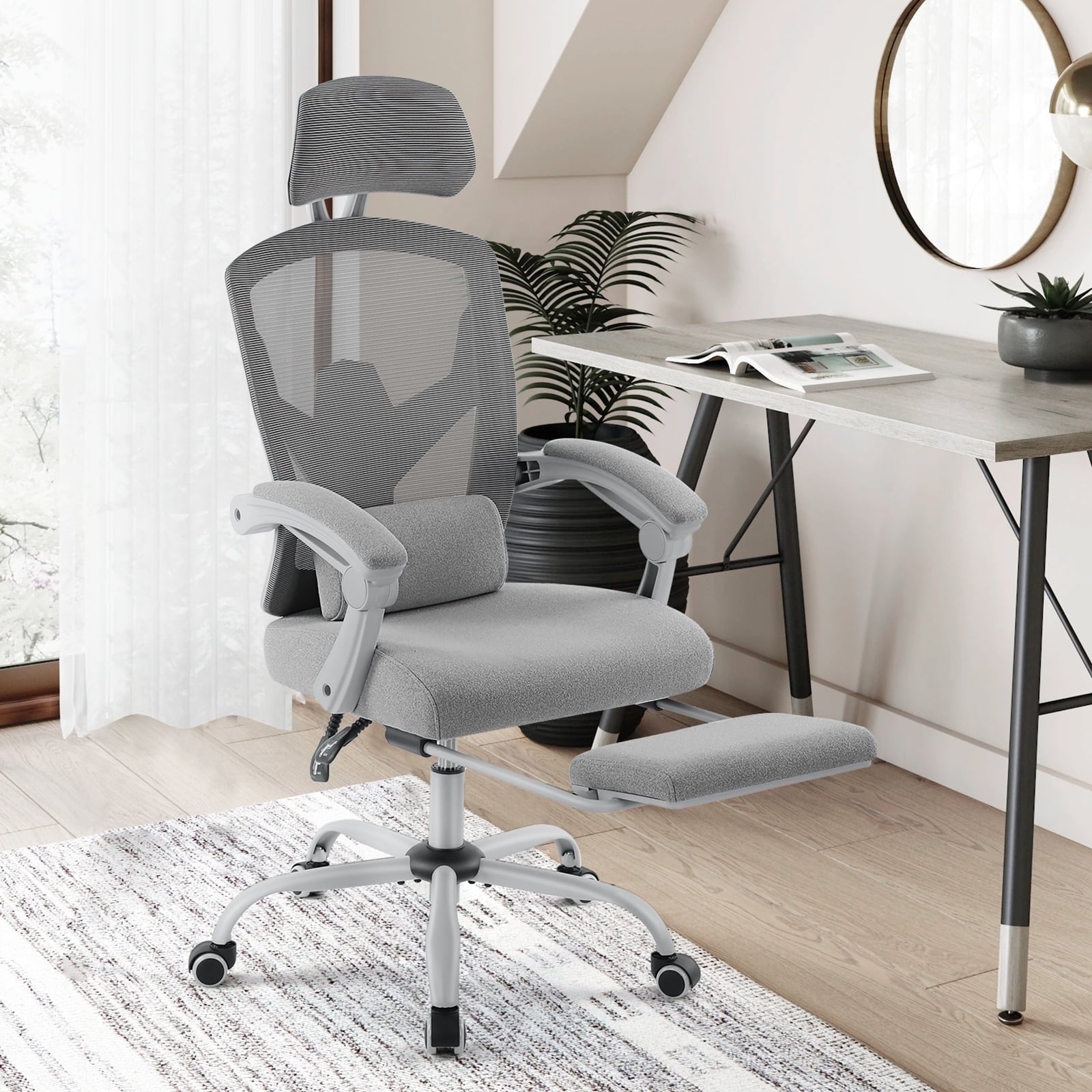 CONCETTA Mesh High Back Ergonomic Office Chair with Lumbar Support - Grey