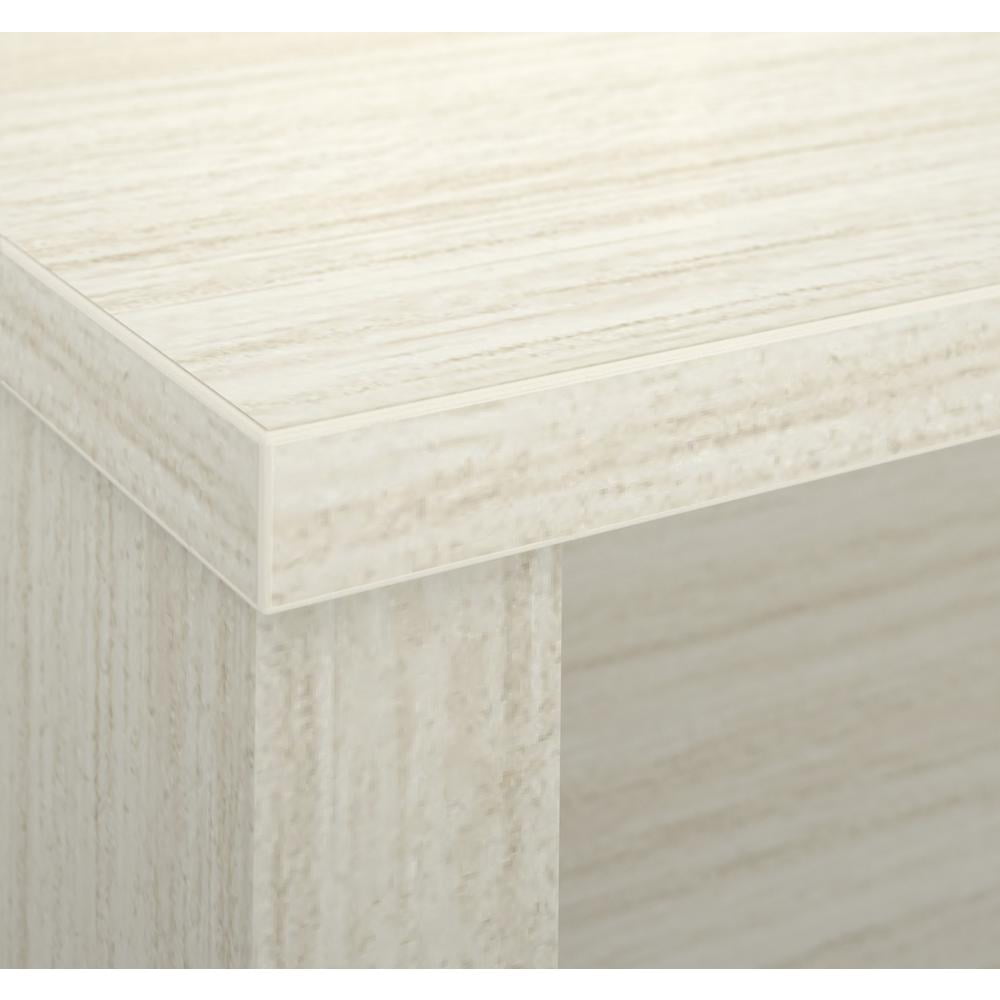 Bestar Logan Modern Wood U Shape Computer Desk with Hutch in White Chocolate