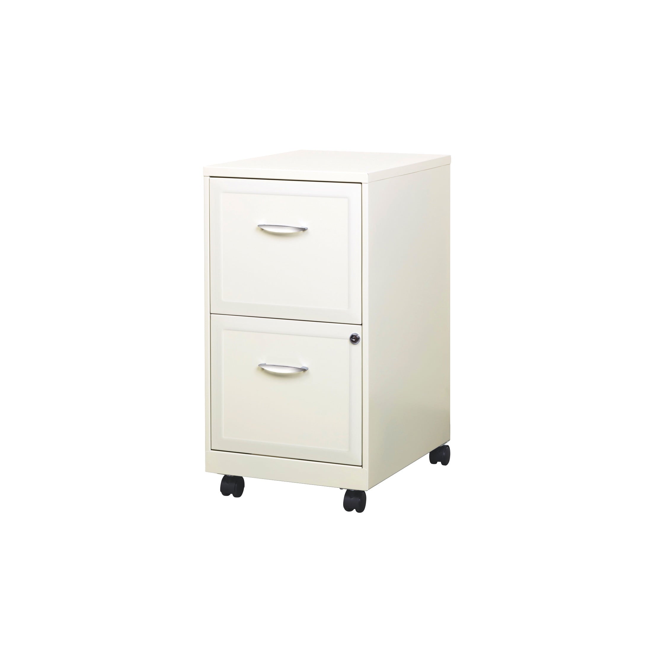 Space Solutions 18" Deep 2 Drawer Mobile Letter Width Vertical File Cabinet, White