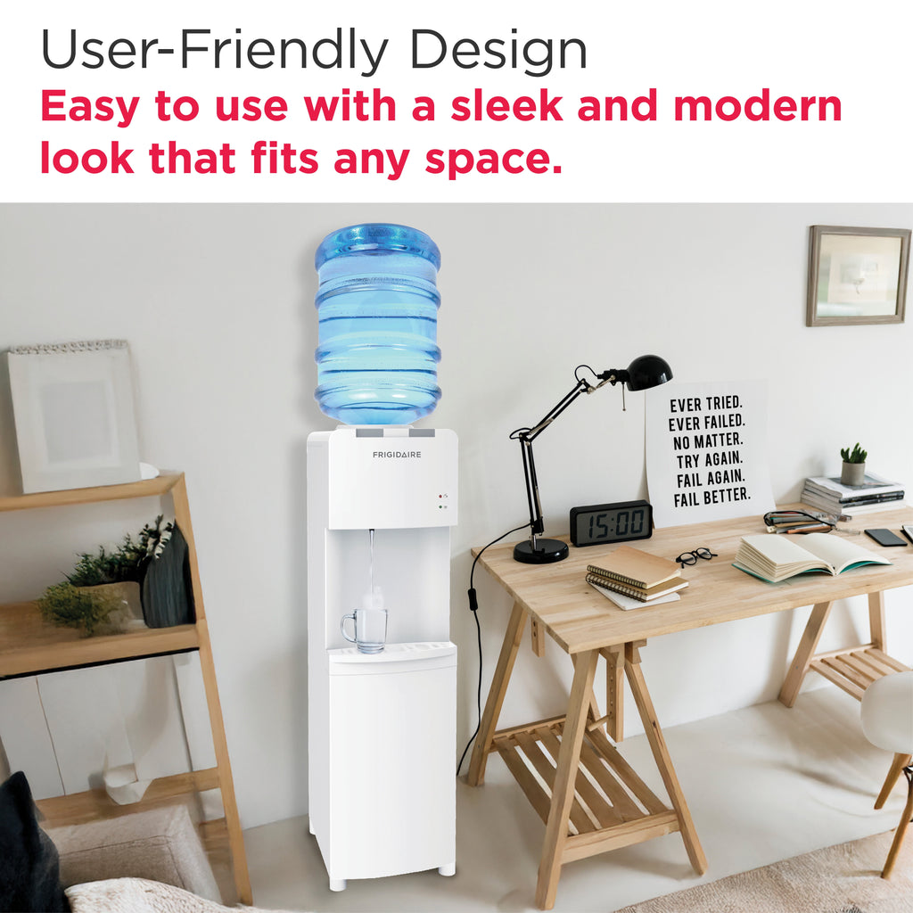 Frigidaire, Top Loading Hot and Cold Water Dispenser, White