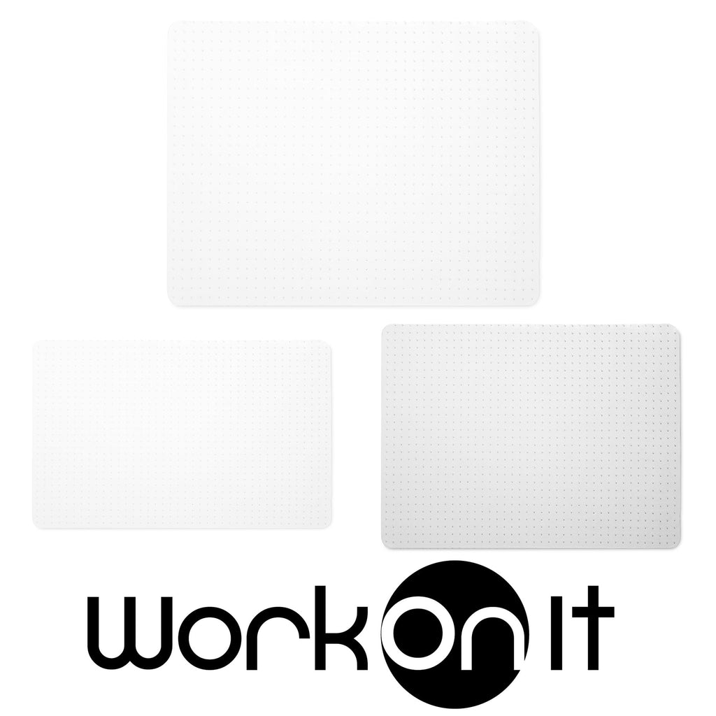 WorkOnIt 36" x 48" x2.2mm Thick Office Chair Desk Floor Mat for Low Pile Carpet, Clear