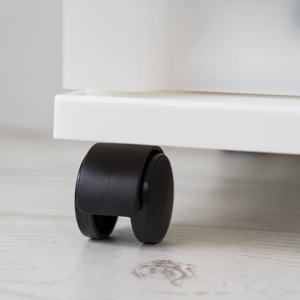 IRIS 9-Drawer Narrow Plastic Storage Drawer Cart with Organizer Top, White