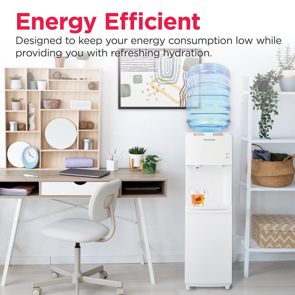 Frigidaire, Top Loading Hot and Cold Water Dispenser, White