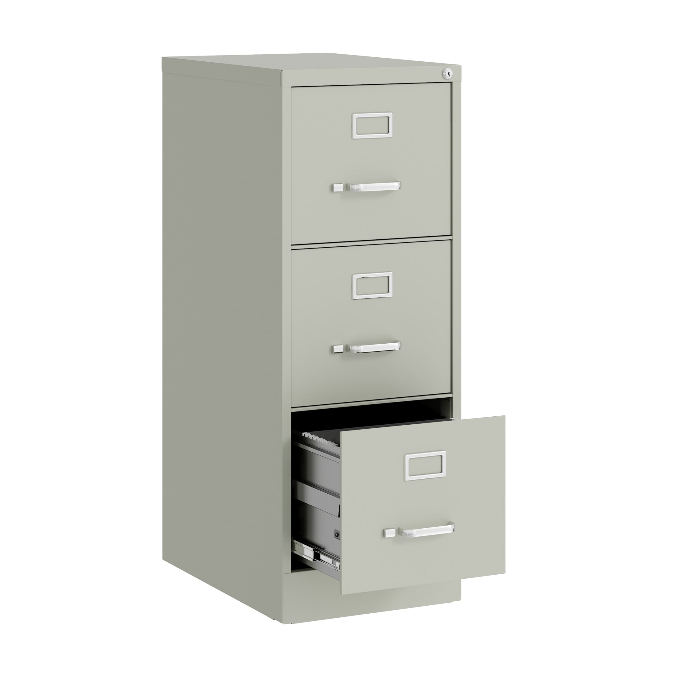 Hirsh 22" Deep 3 Drawer Letter Width Vertical File Cabinet, Commercial Grade, Gray