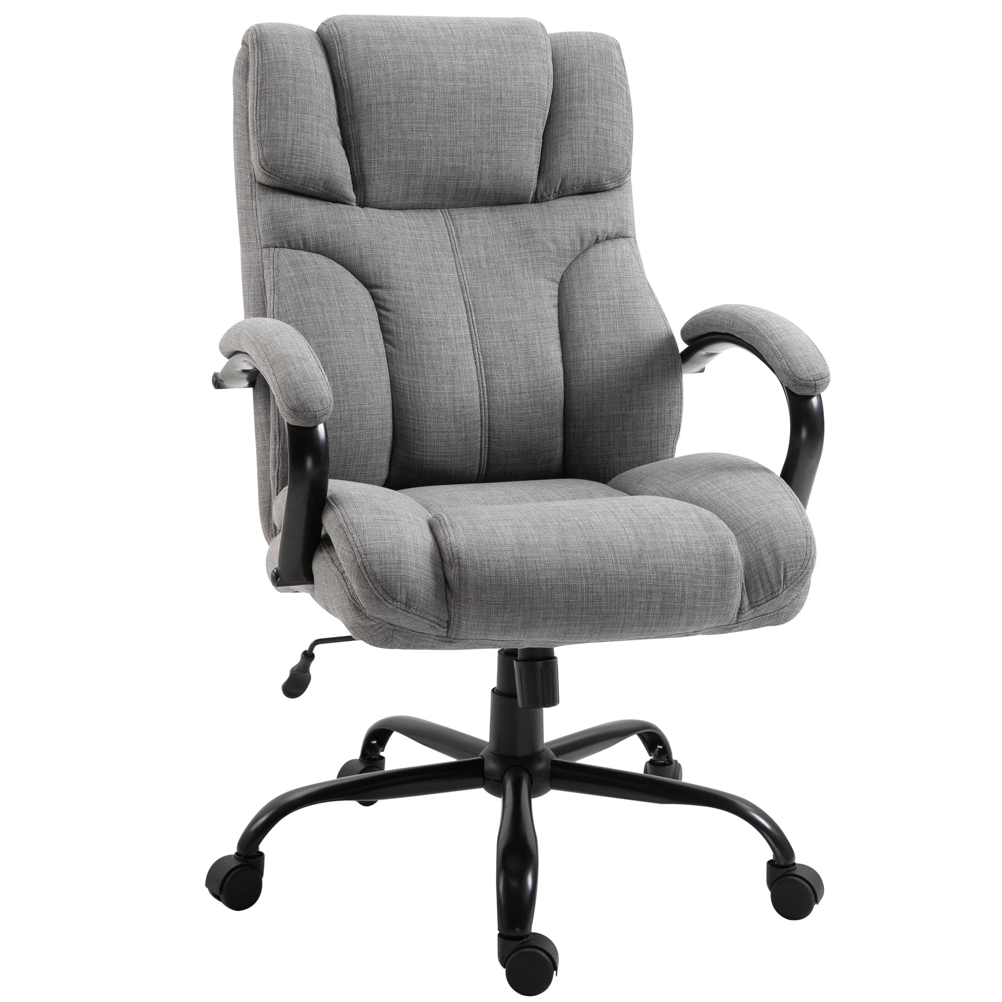 Vinsetto Linen Office Desk Chair, Light Gray