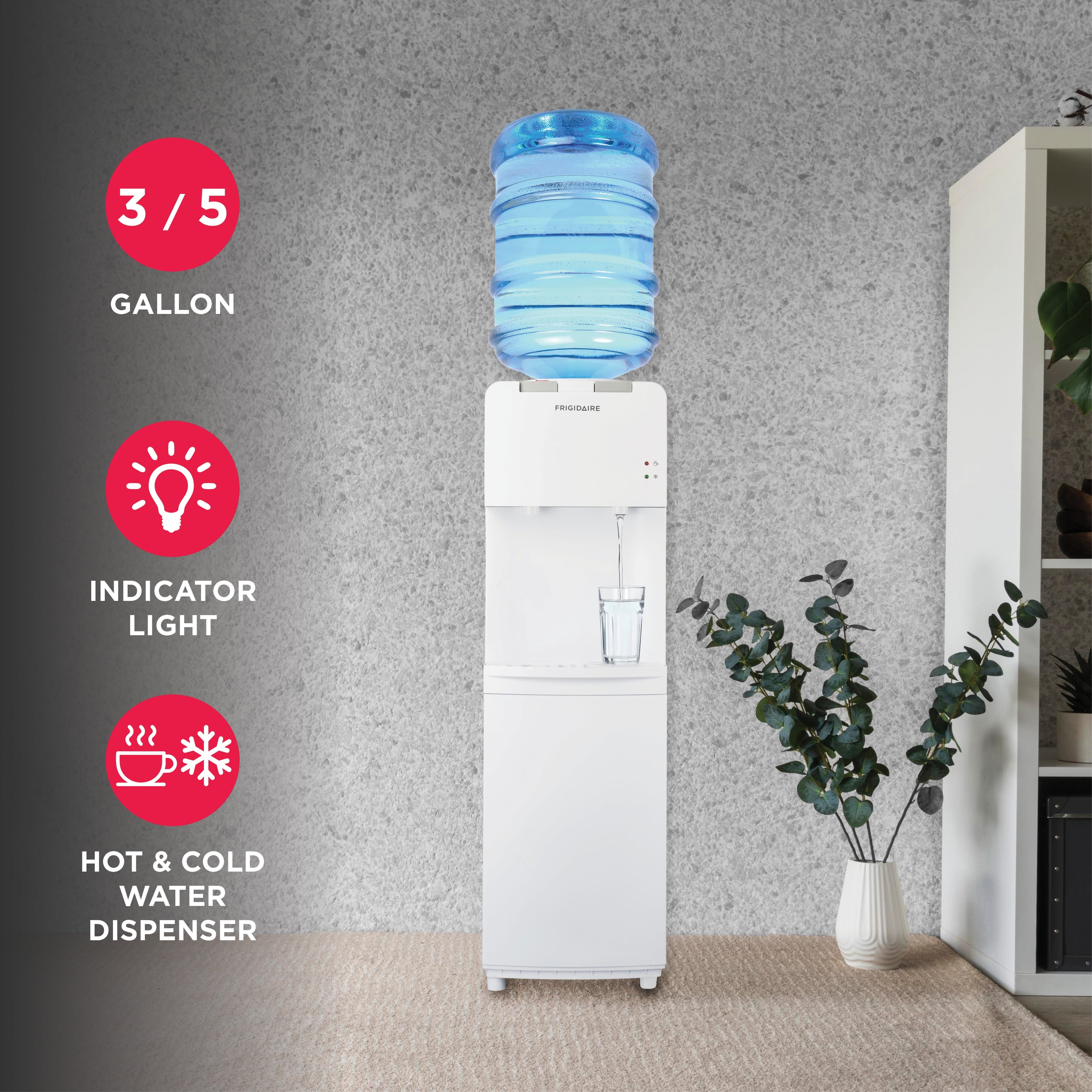 Frigidaire, Top Loading Hot and Cold Water Dispenser, White