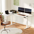 FLEXISPOT  71"x48" L Shaped Height Adjustable Standing Desk Dual Motor Corner Desk White Computer Desk with Splice Board