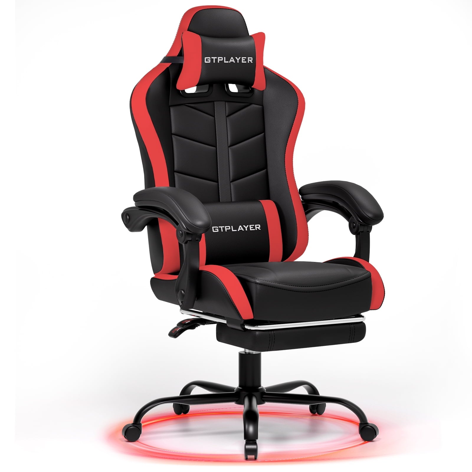 GTPLAYER Height Adjustable Computer Gaming Chair, White