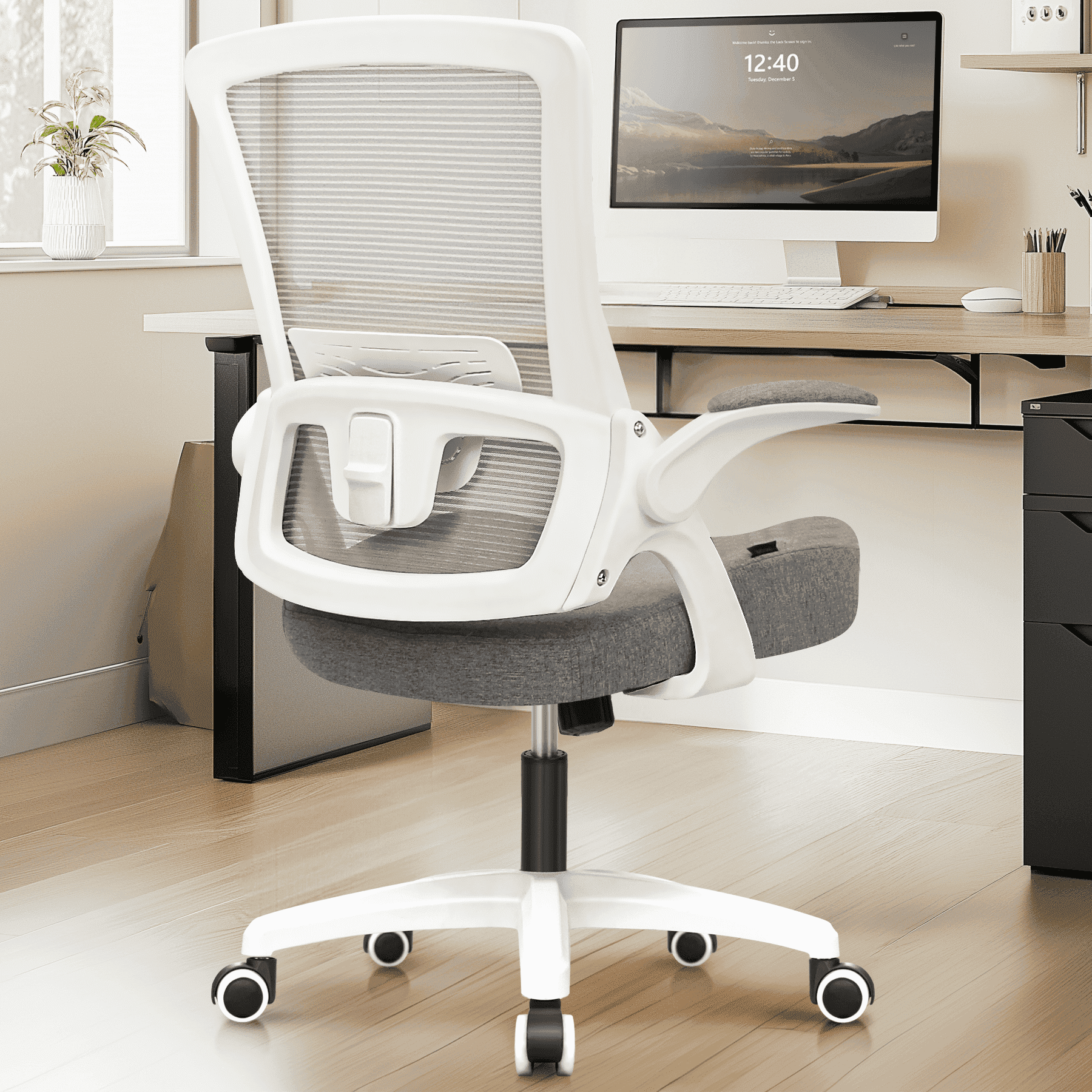 NEO CHAIR Ergonomic Office Chair, Adjustable High Back Mesh Desk Chair with Flip-up Arms, Black