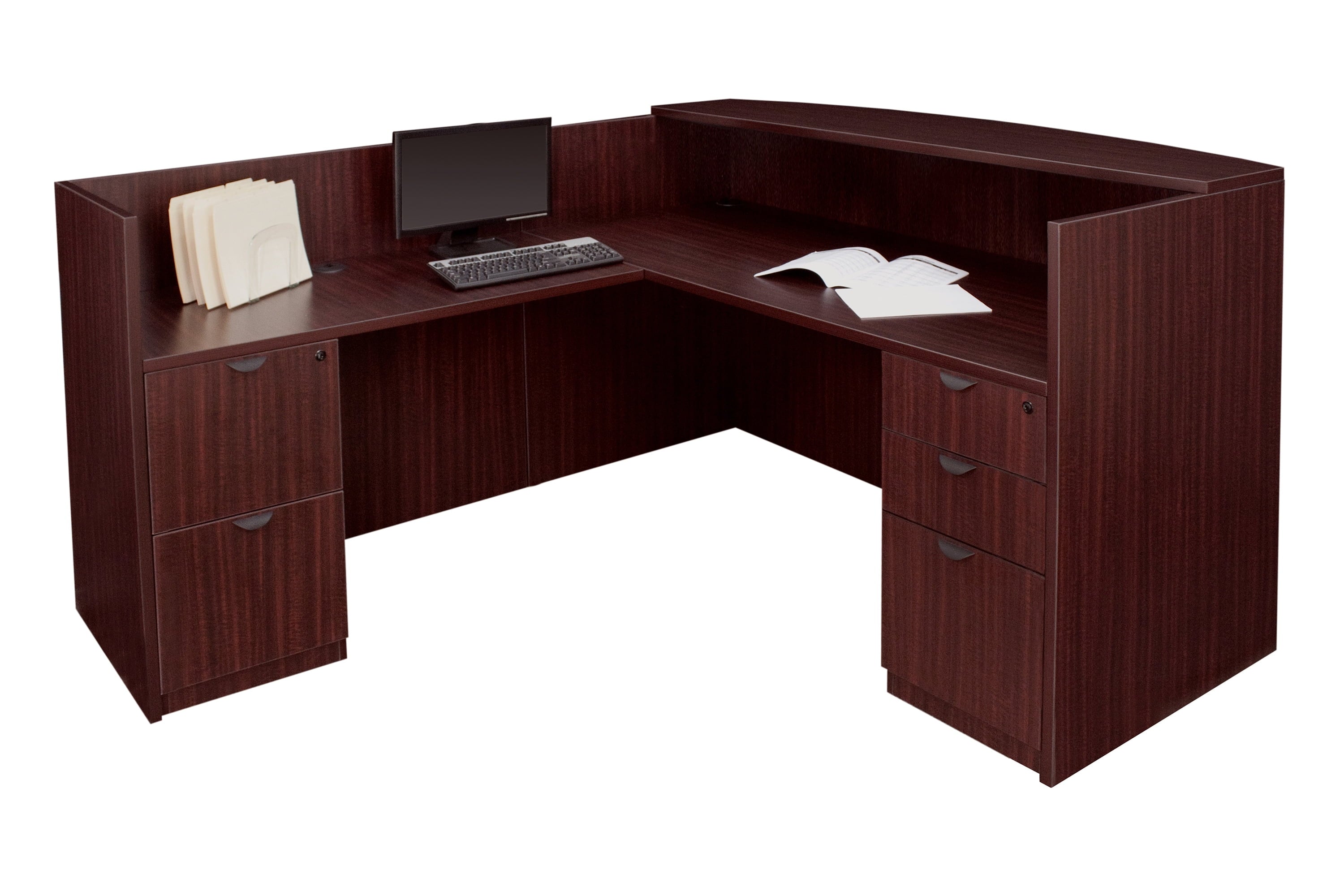 Regency Legacy Double Full Pedestal Reception Desk- Mahogany
