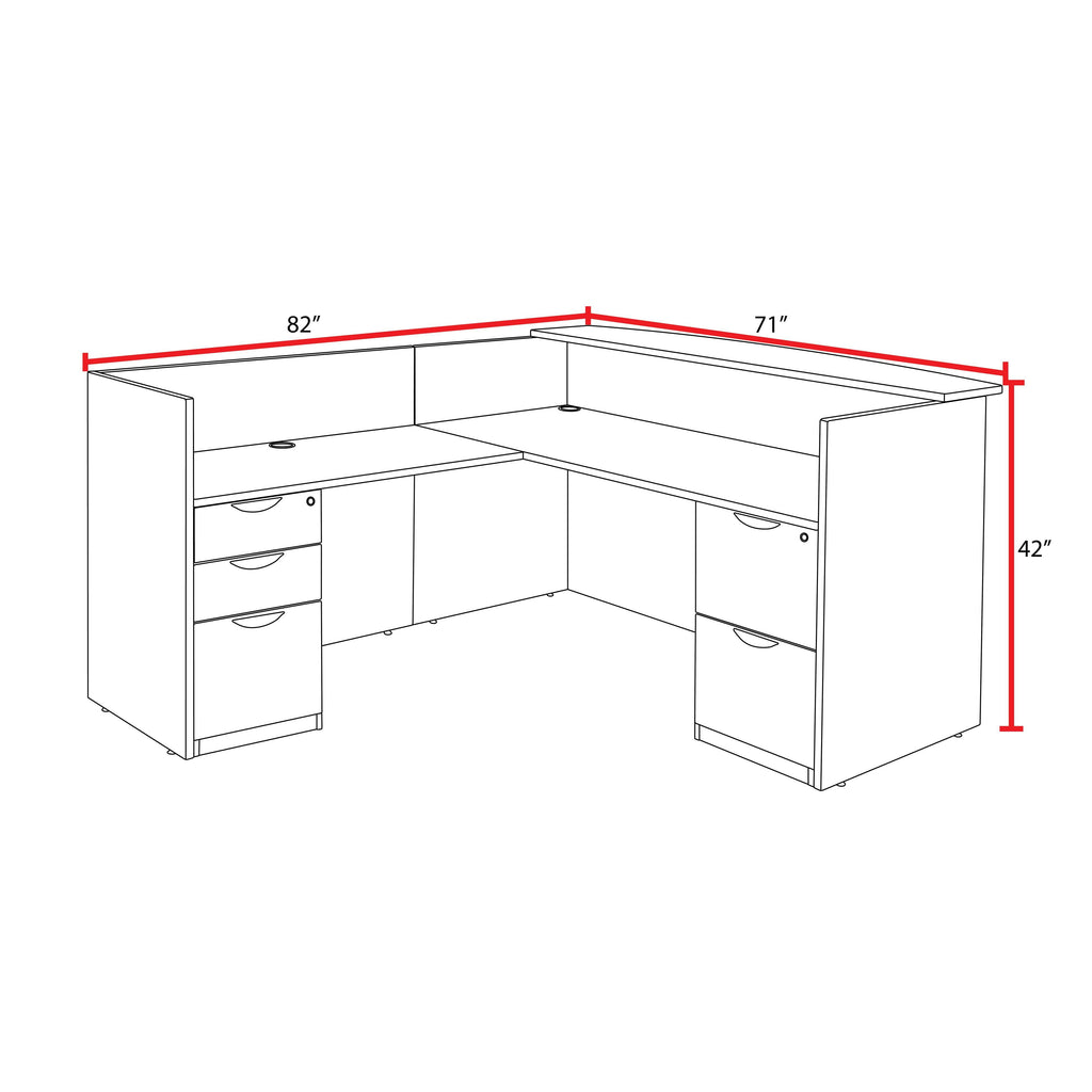 Regency Legacy Double Full Pedestal Reception Desk- Mahogany