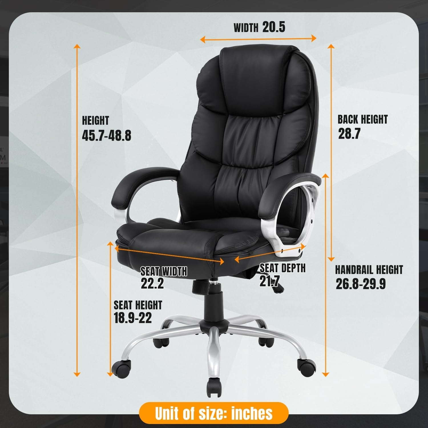 BestOffice Ergonomic Office Chair, Lumbar Support, Rolling Swivel for Men, Women(Black)