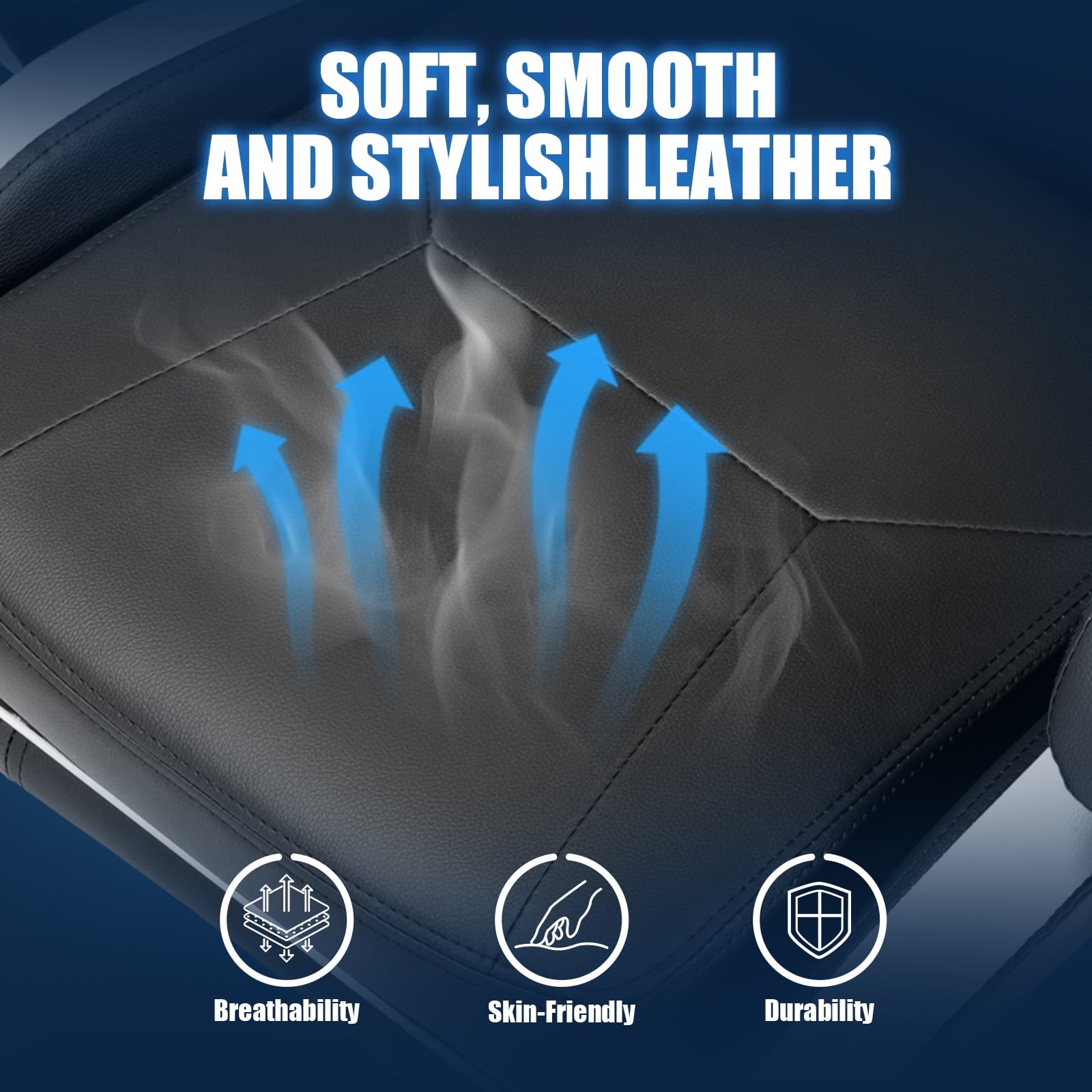 GTPLAYER Height Adjustable Computer Gaming Chair, White