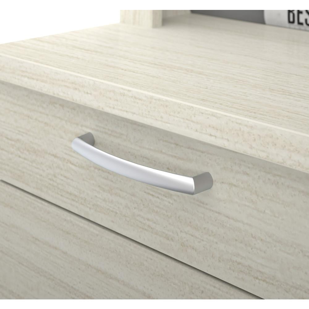 Bestar Logan Modern Wood U Shape Computer Desk with Hutch in White Chocolate