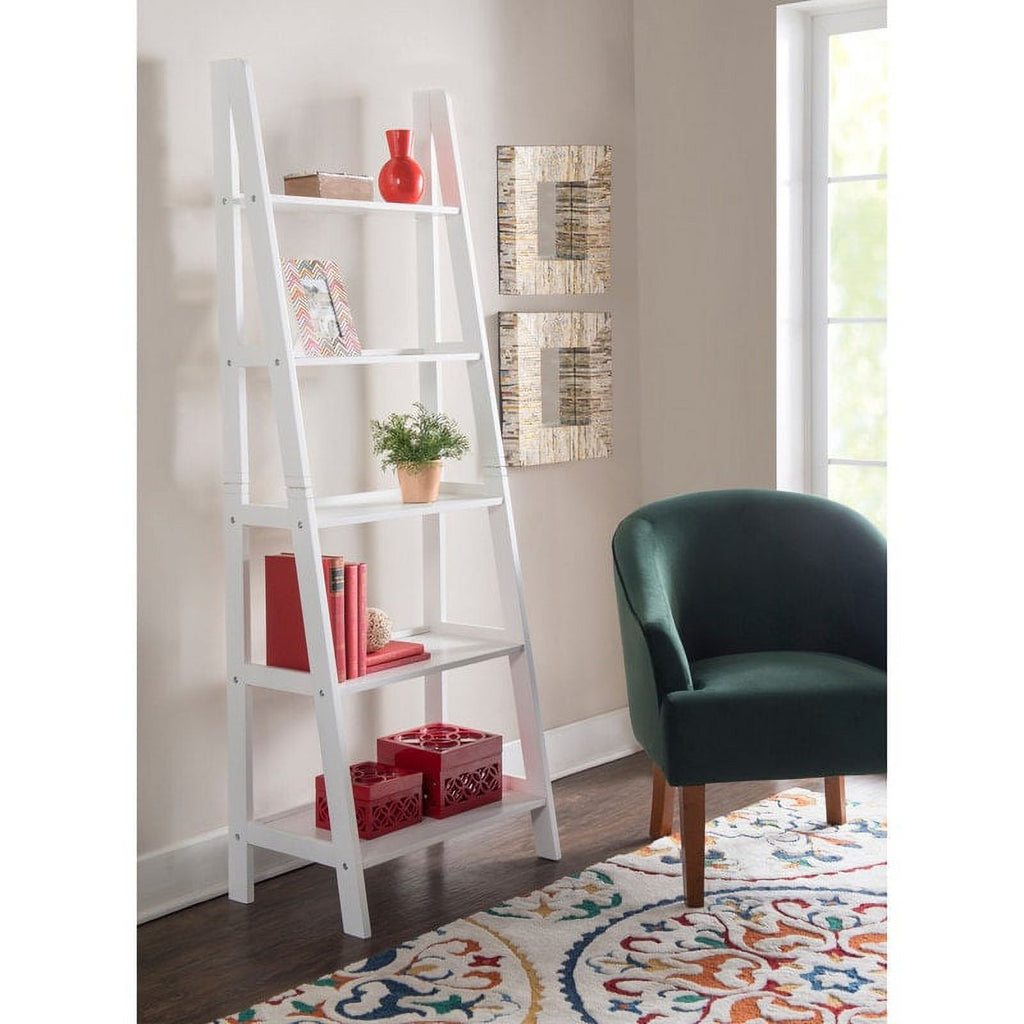 Linon Freya 5-tier Ladder Bookshelf Black