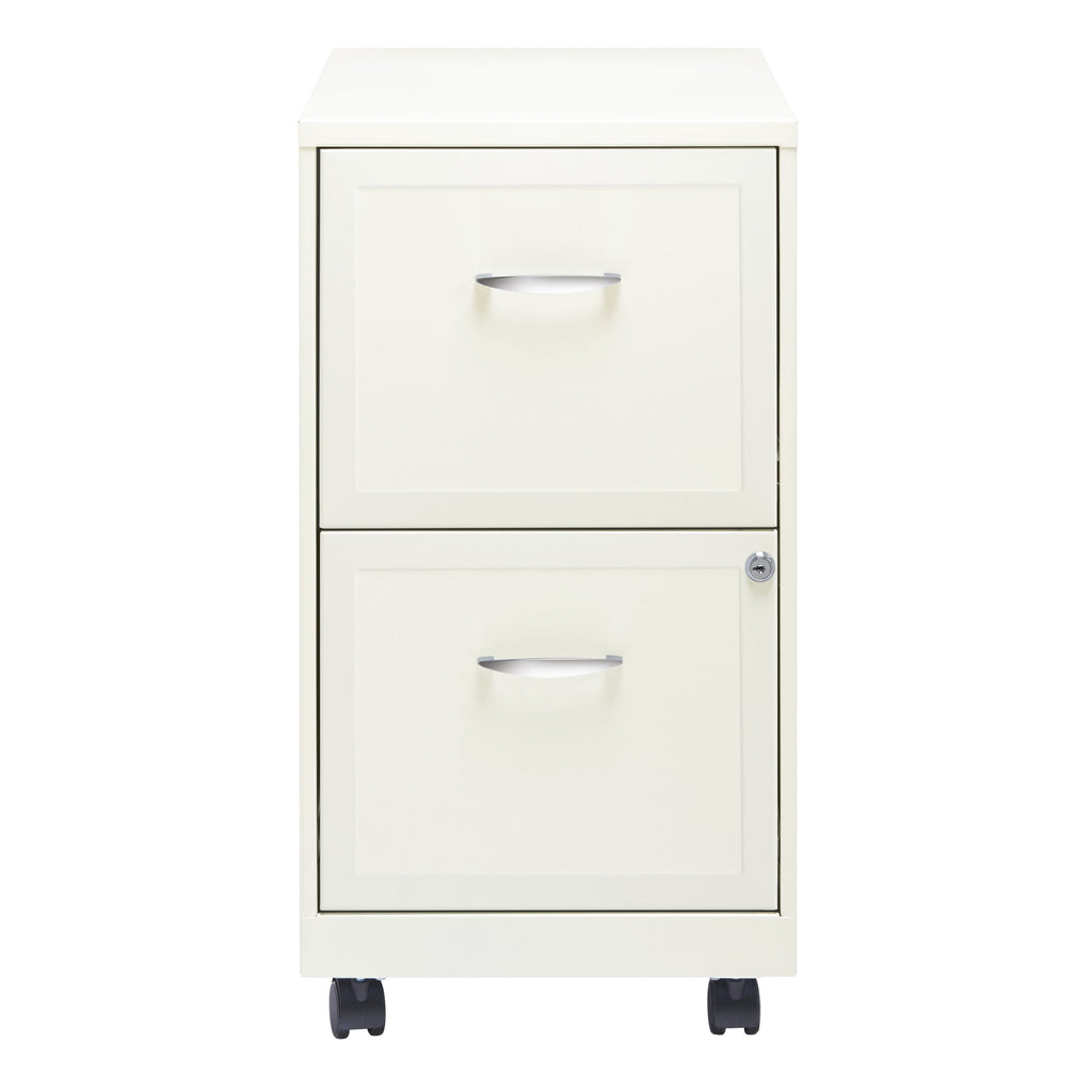 Space Solutions 18" Deep 2 Drawer Mobile Letter Width Vertical File Cabinet, White