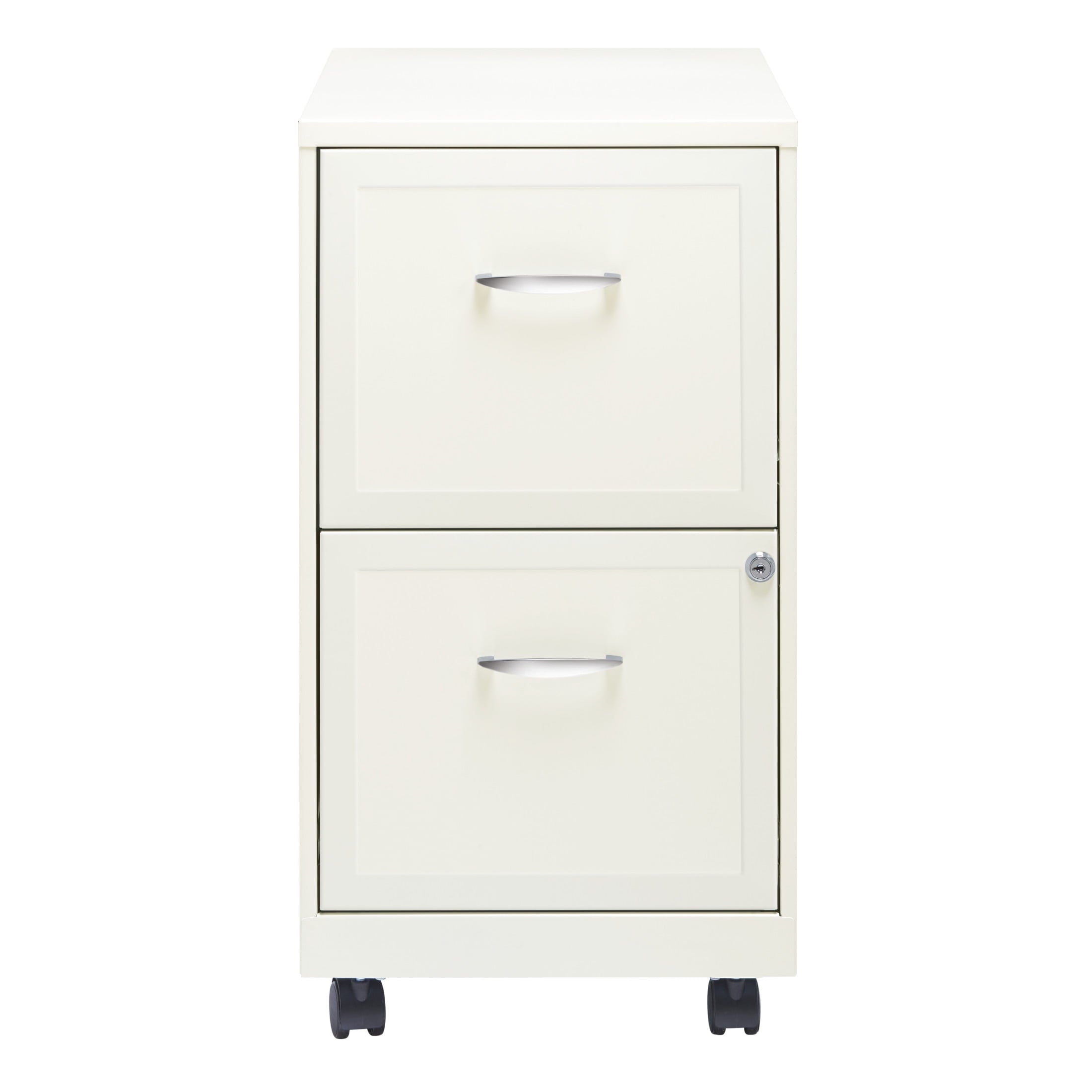 Space Solutions 18" Deep 2 Drawer Mobile Letter Width Vertical File Cabinet, White