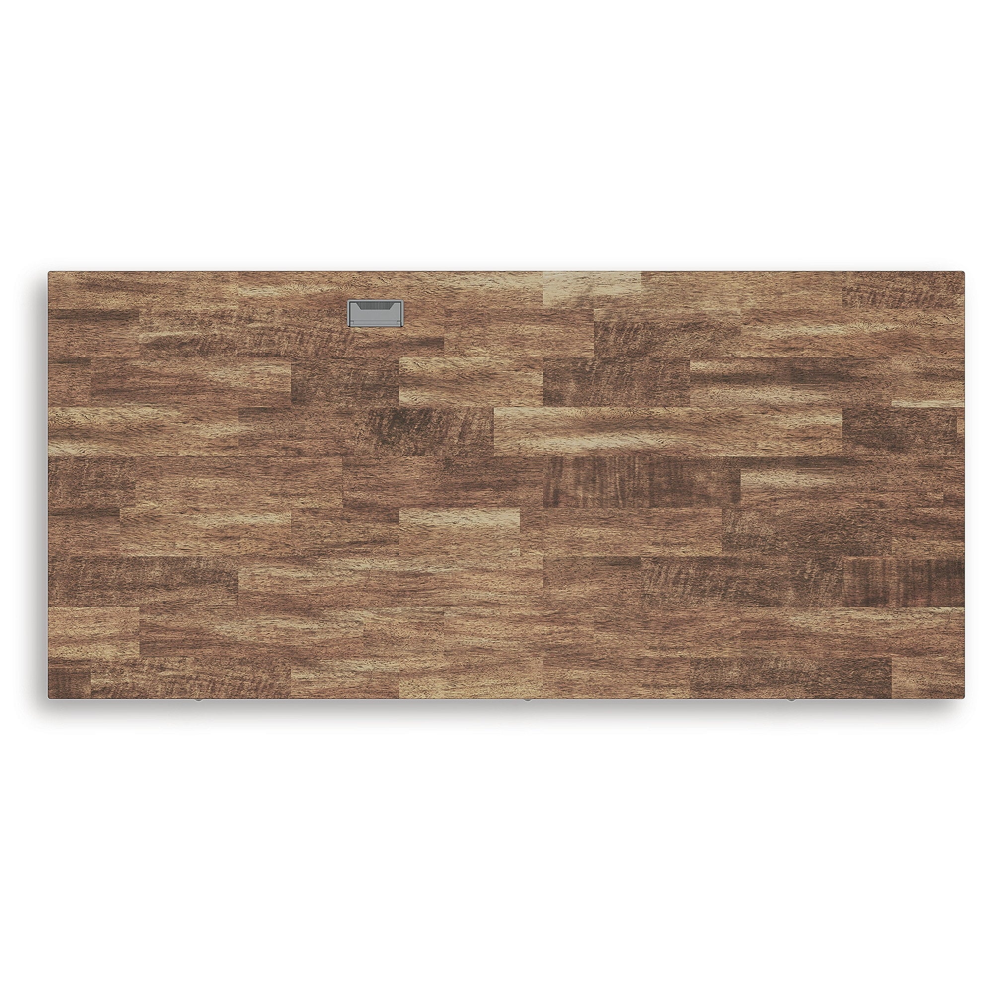 Signature Design by Ashley Wildenauer Home Office Desk - Rich Brown Butcher Block Top with Satin Black Base